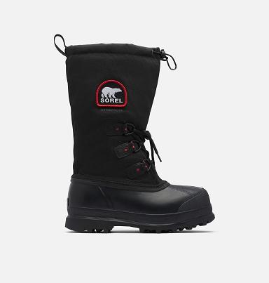 Sorel Glacier Boots UK - Mens Winter Boots Black,Red (UK2315974)